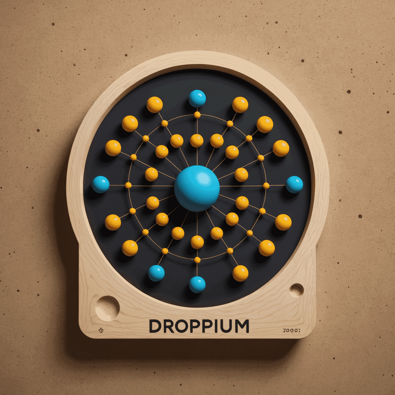 Logo de Dropium: Un diseño moderno que representa el juego Gravity Plinko con elementos de física y gravedad