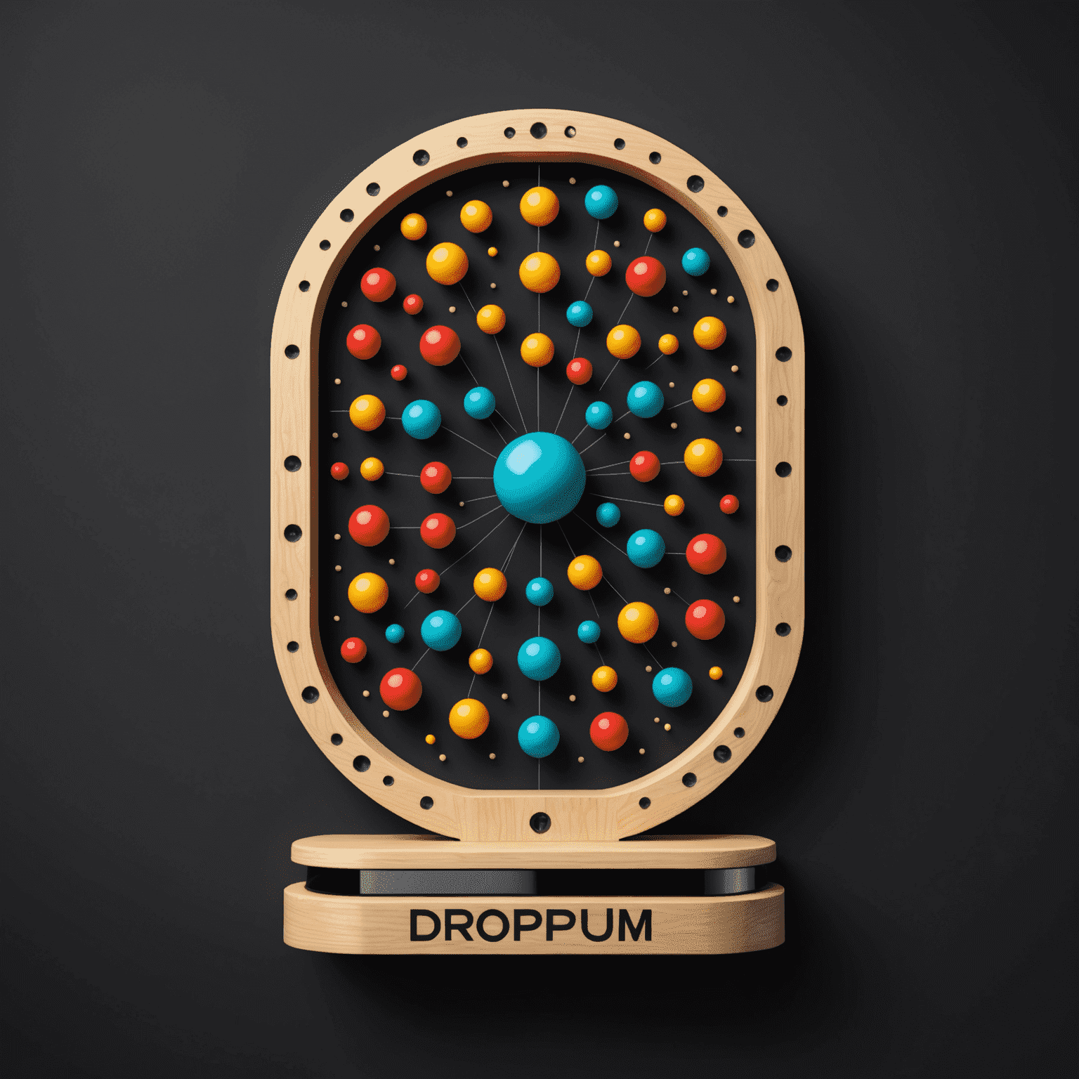 Logo de Dropium: Un diseño moderno que representa el juego Gravity Plinko con elementos de física y gravedad