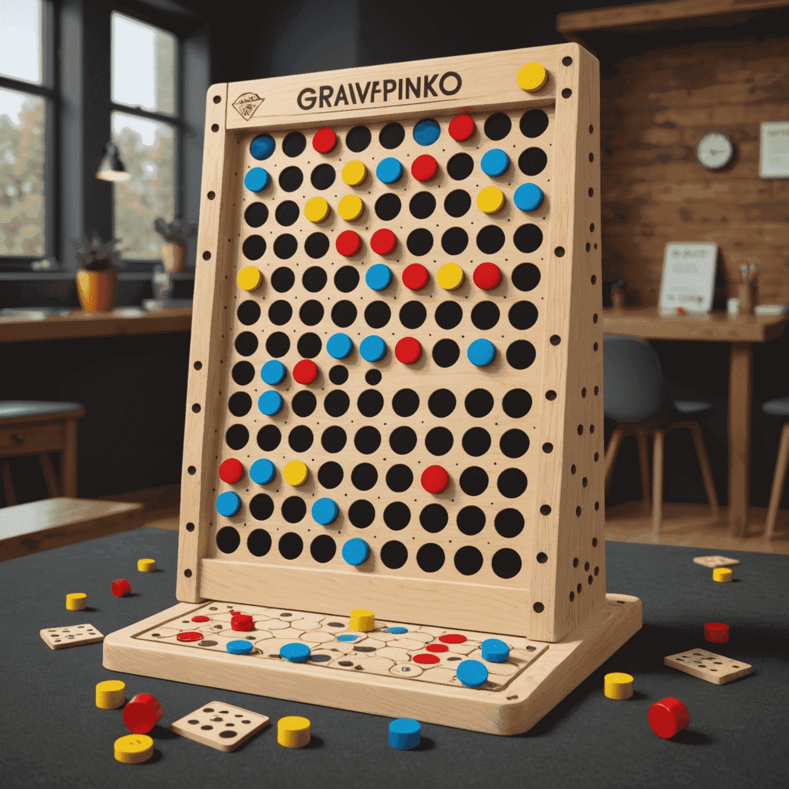 Captura de pantalla de Gravity Plinko en línea mostrando un tablero de juego con fichas cayendo a través de clavijas y obstáculos